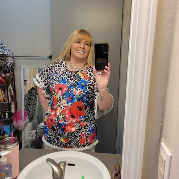 Floral and Leopard Print Ladies Sz XXL Tunic - Picture 6 of 6